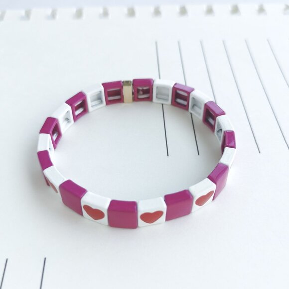 Roxanne Assoulin All Heart Enameled Stretch Bracelet - Picture 2 of 4